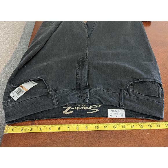 Seven7 Skinny Jeans 14W Black Distressed Tummyless High Rise Contoured Fit Slim - Picture 10 of 14